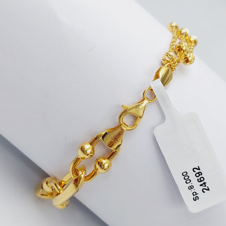 21K Gold Fancy Heart Bracelet by Saeed Jewelry - Image 5