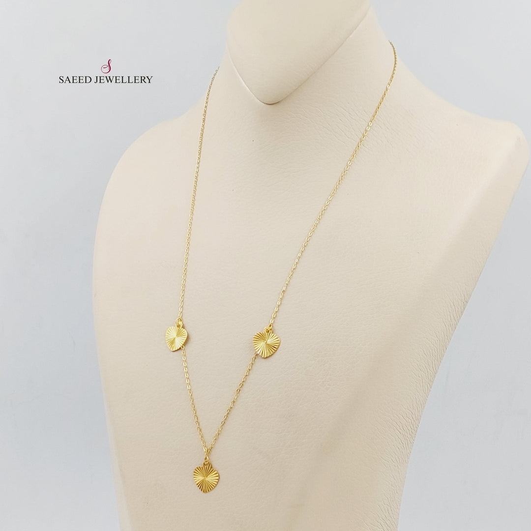 21K Gold Fancy Heart Necklace by Saeed Jewelry - Image 3