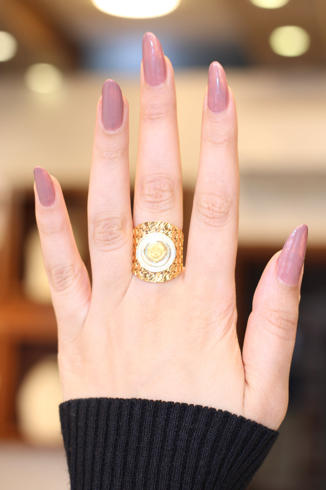 21K Gold Fancy Ounce Ring by Saeed Jewelry - Image 2