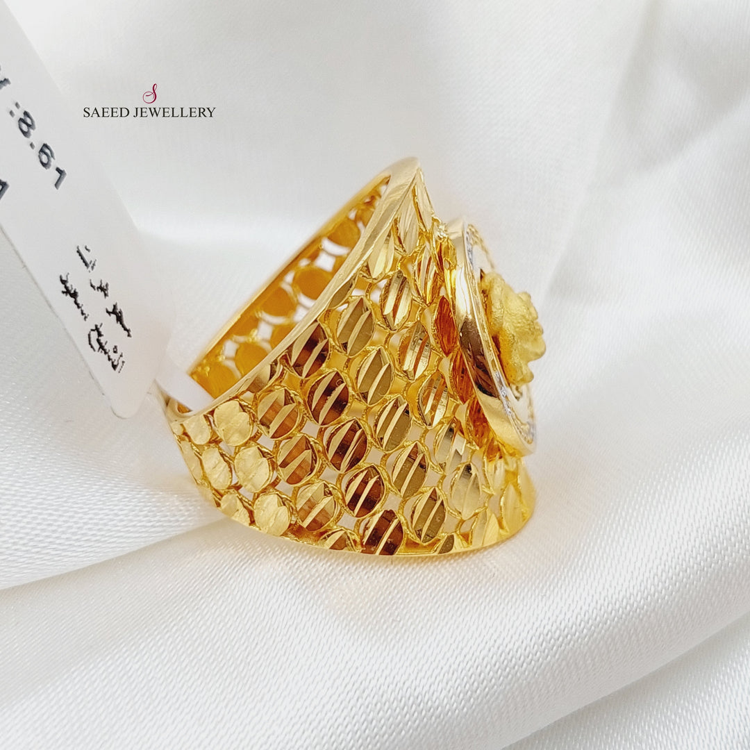 21K Gold Fancy Ounce Ring by Saeed Jewelry - Image 3