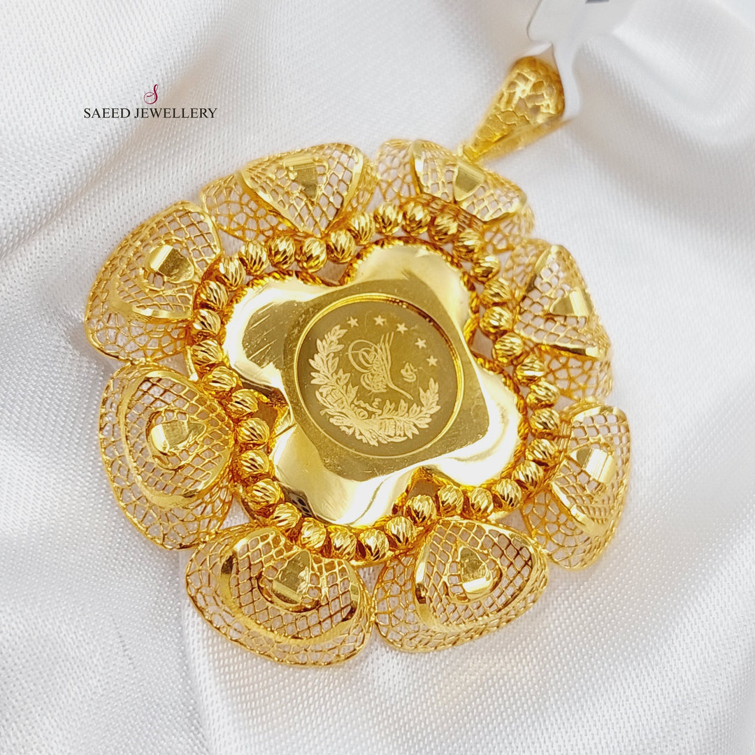 21K Gold Fancy Pendant by Saeed Jewelry - Image 3