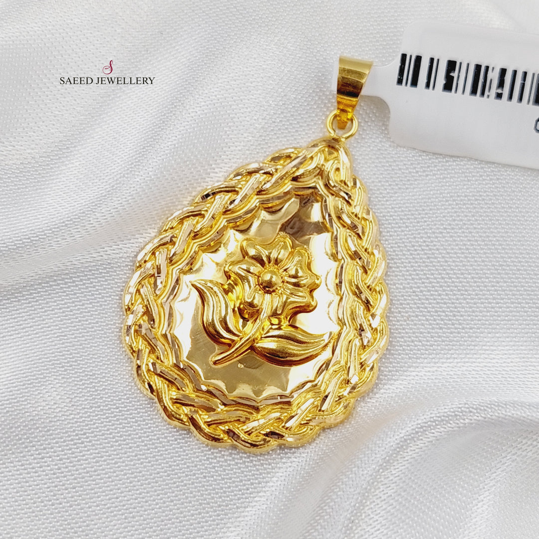 21K Gold Fancy Pendant by Saeed Jewelry - Image 1