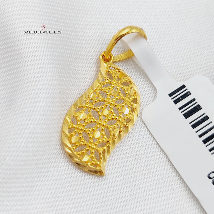 21K Gold Fancy Pendant by Saeed Jewelry - Image 3