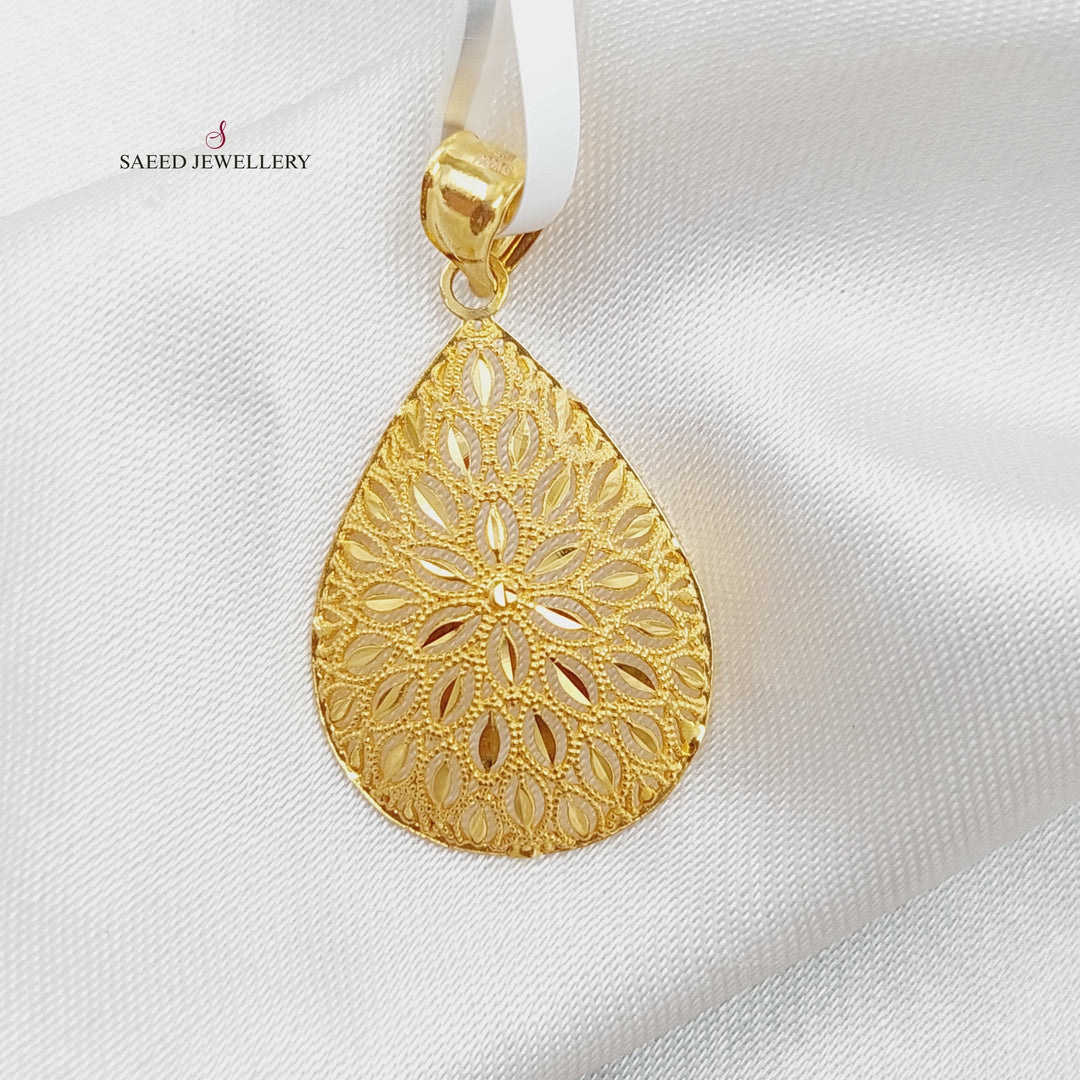 21K Gold Fancy Pendant by Saeed Jewelry - Image 3