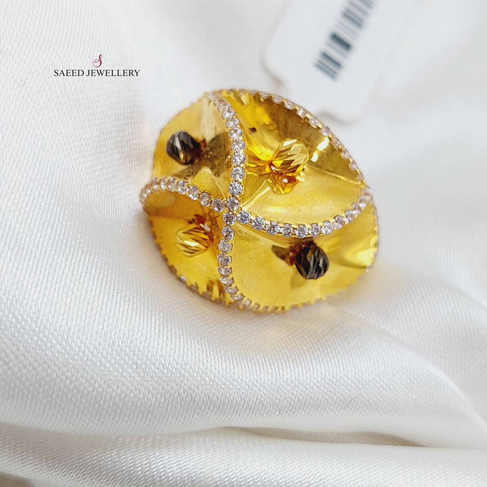 21K Gold Floral Cluster Ring