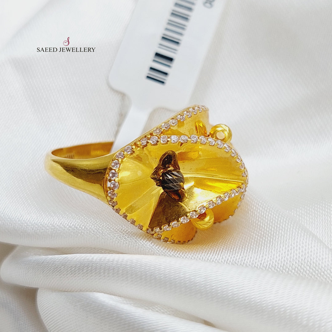 21K Gold Floral Cluster Ring
