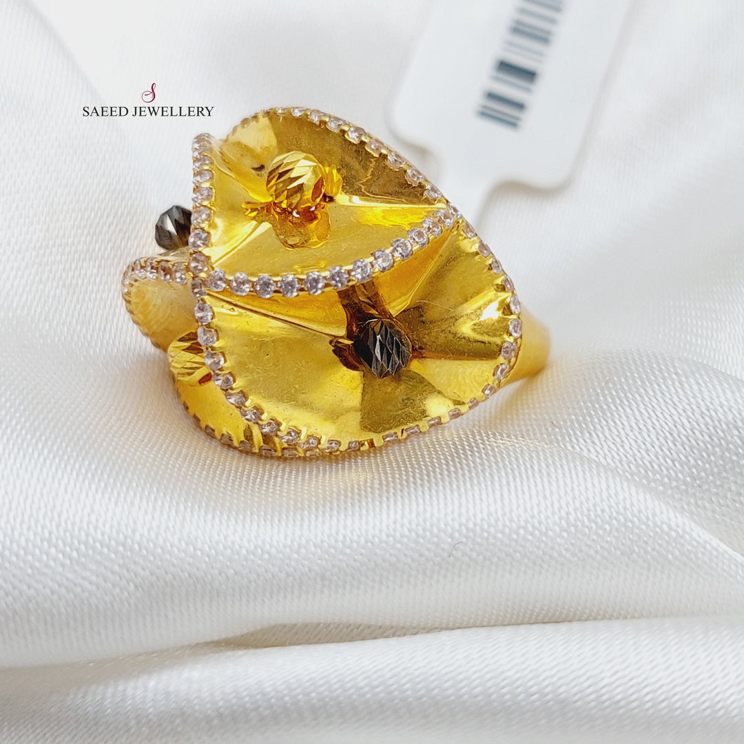21K Gold Floral Cluster Ring