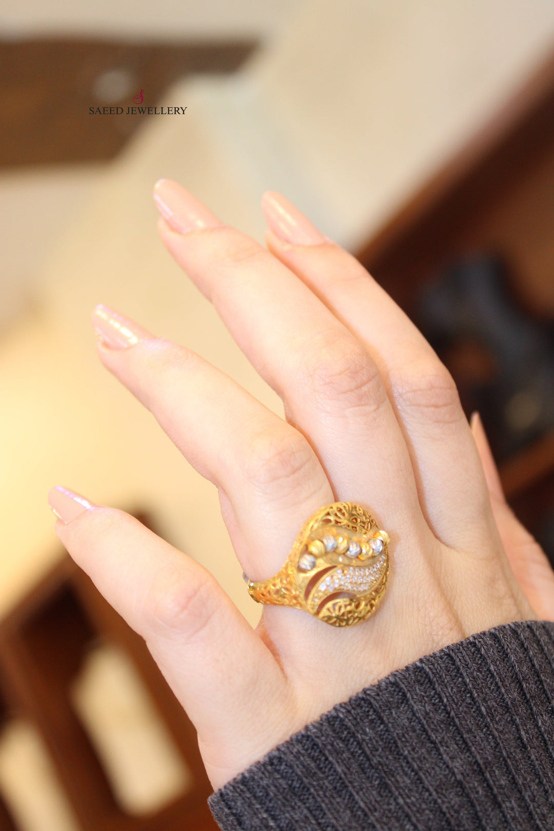 21K Gold Fancy Ring by Saeed Jewelry - Image 2