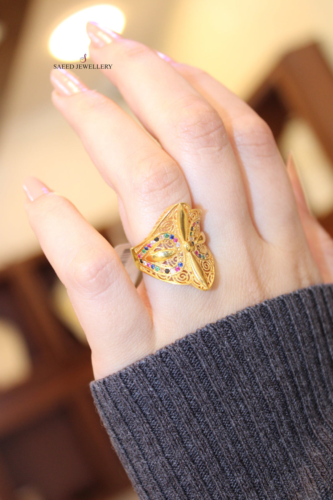 21K Gold Fancy Ring by Saeed Jewelry - Image 2