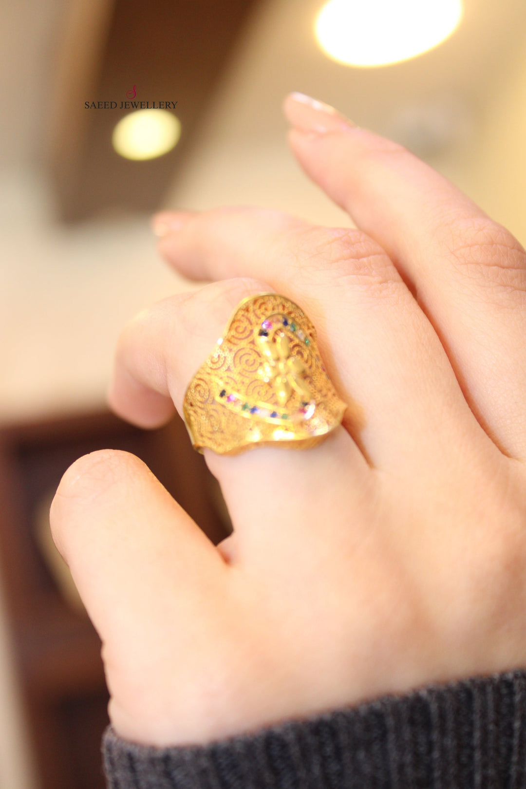 21K Gold Fancy Ring by Saeed Jewelry - Image 2