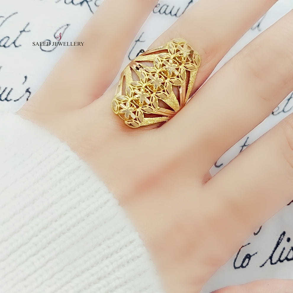 21K Fancy Ring Made of 21K Yellow Gold by Saeed Jewelry-25729