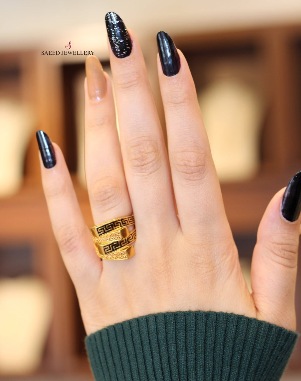 21K Fancy Ring Made of 21K Yellow Gold by Saeed Jewelry-26578