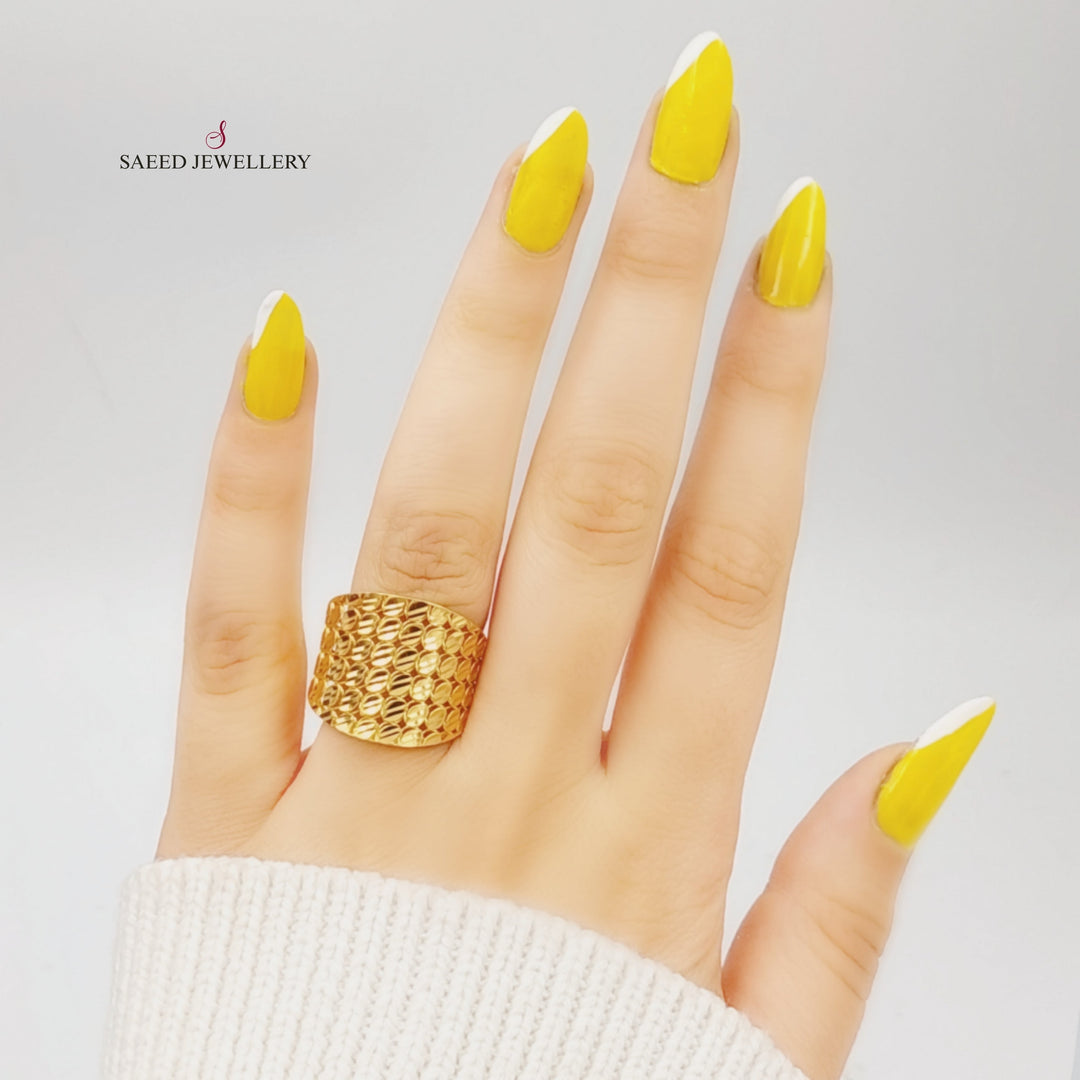 21K Fancy Ring Made of 21K Yellow Gold by Saeed Jewelry-26579