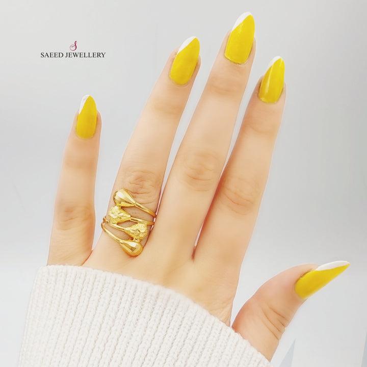 21K Fancy Ring Made of 21K Yellow Gold by Saeed Jewelry-26589