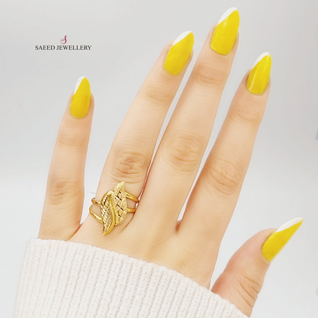 21K Fancy Ring Made of 21K Yellow Gold by Saeed Jewelry-26596