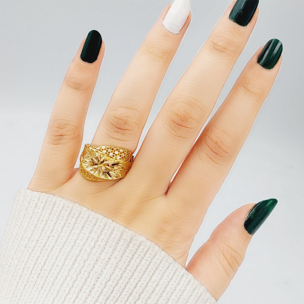 21K Fancy Ring Made of 21K Yellow Gold by Saeed Jewelry-26812