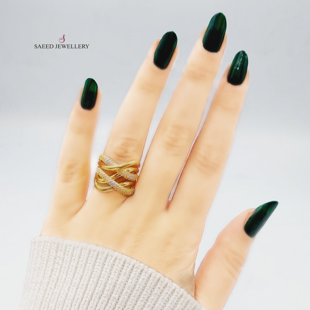 21K Fancy Ring Made of 21K Yellow Gold by Saeed Jewelry-27042