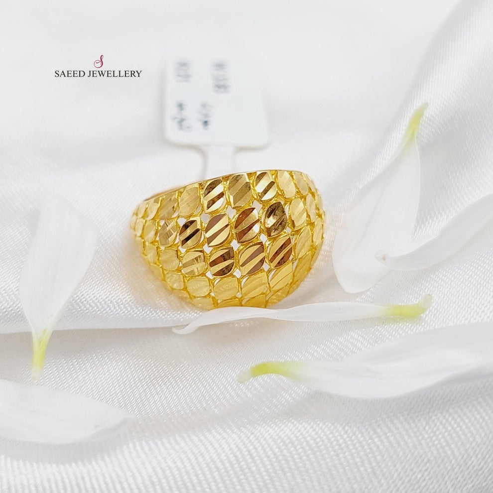 21K Fancy Ring Made of 21K Yellow Gold by Saeed Jewelry-27049