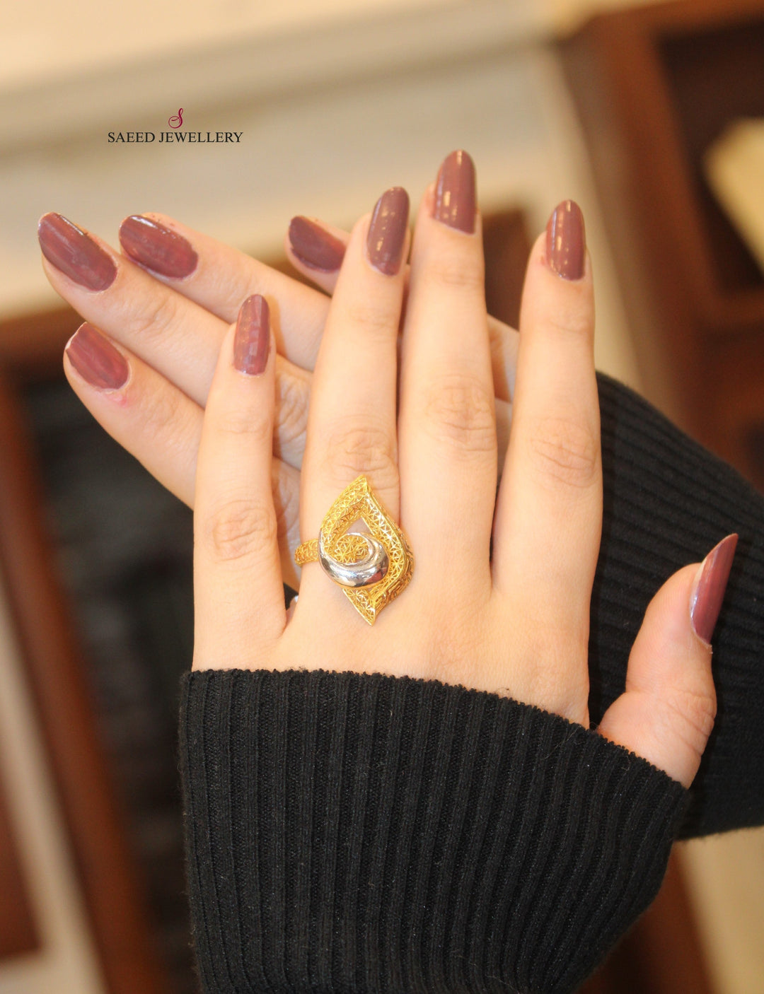 21K Gold Fancy Ring by Saeed Jewelry - Image 2