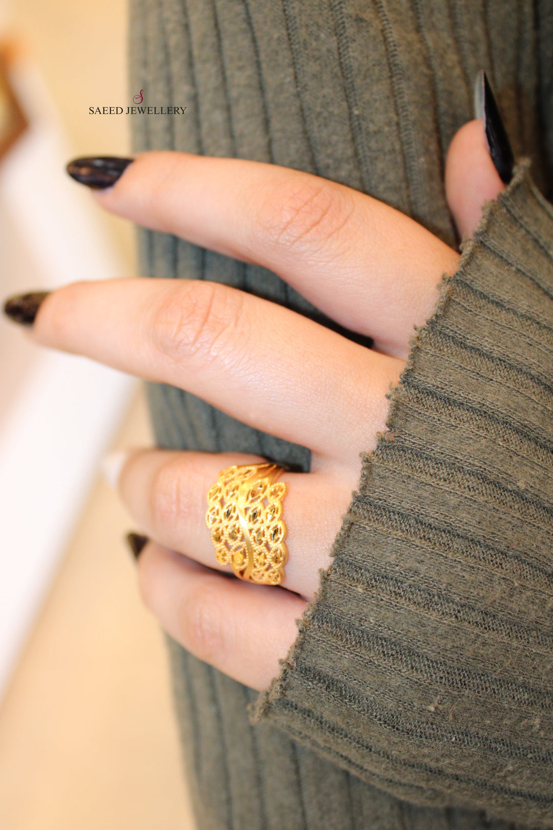 21K Gold Fancy Ring by Saeed Jewelry - Image 3