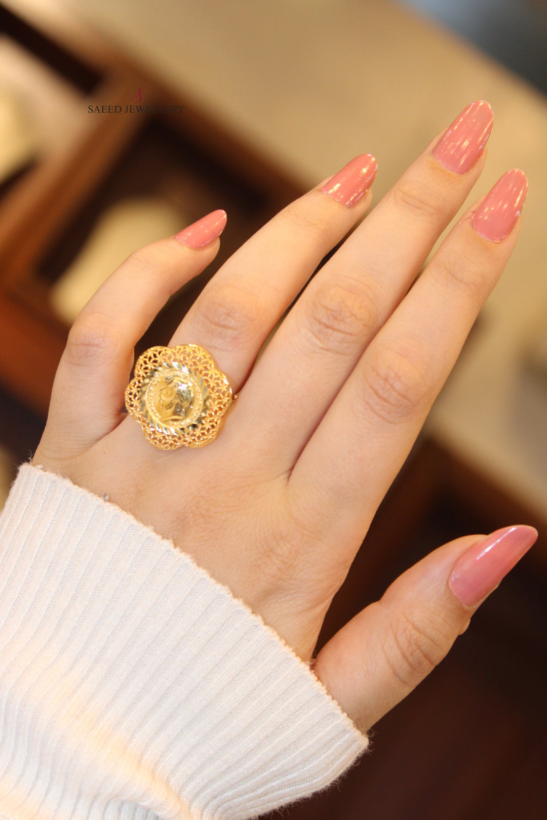 21K Gold Fancy Ring by Saeed Jewelry - Image 17