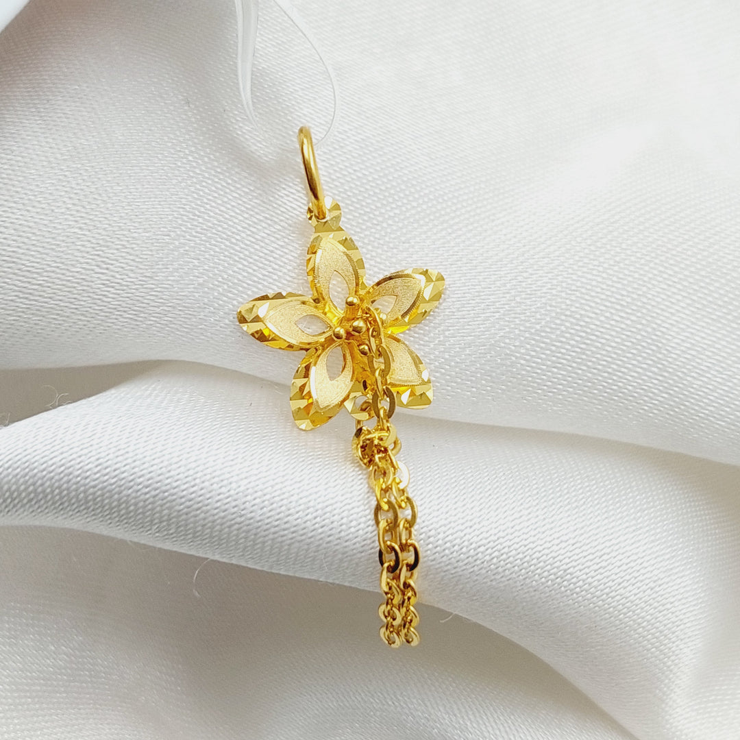 21K Gold Fancy Rose Pendant by Saeed Jewelry - Image 3