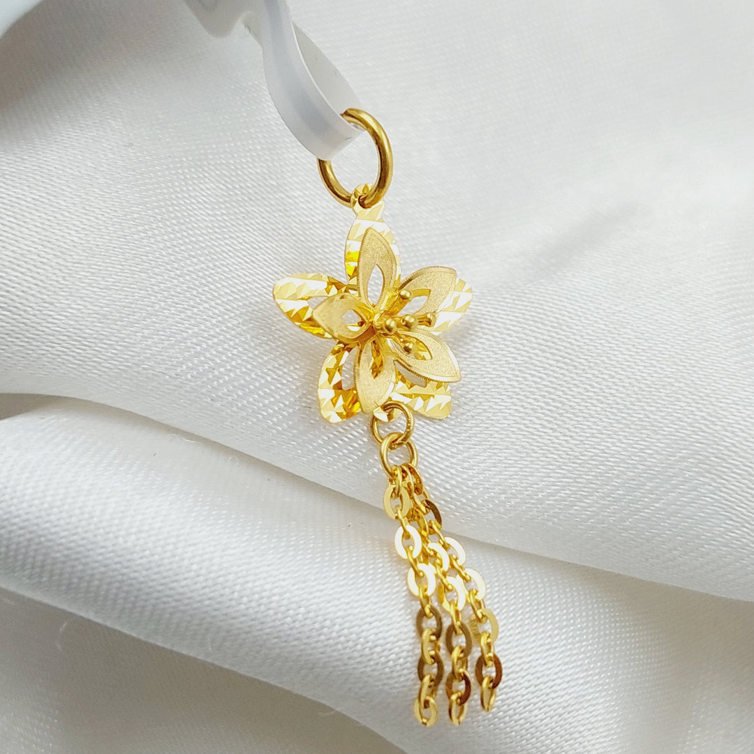 21K Gold Fancy Rose Pendant by Saeed Jewelry - Image 4