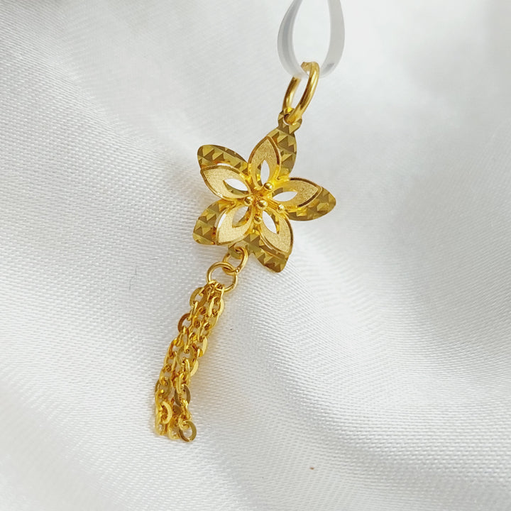 21K Gold Fancy Rose Pendant by Saeed Jewelry - Image 5