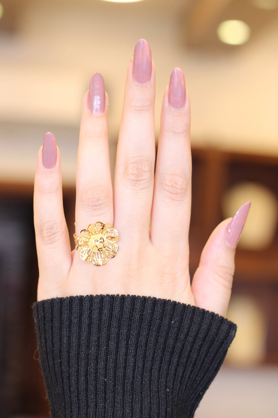 21K Gold Fancy Rose Ring by Saeed Jewelry - Image 2