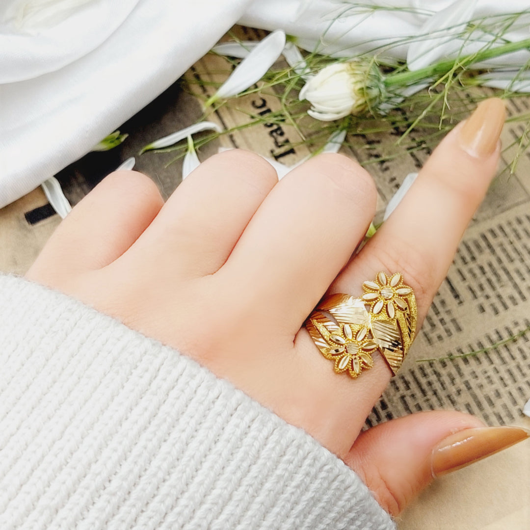 21K Gold Fancy Rose Ring by Saeed Jewelry - Image 8