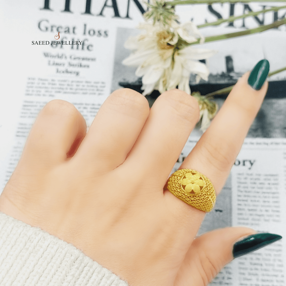 21K Gold Fancy Rose Ring by Saeed Jewelry - Image 2