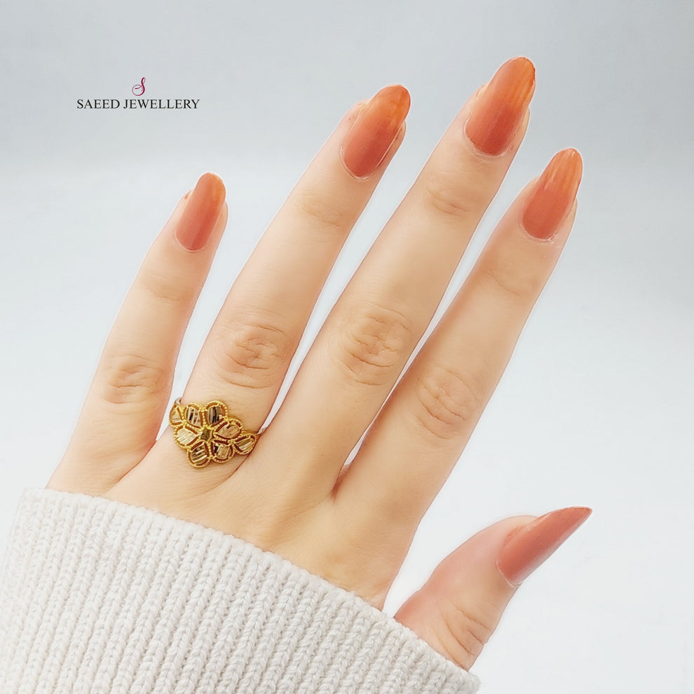 21K Gold Fancy Rose Ring by Saeed Jewelry - Image 3