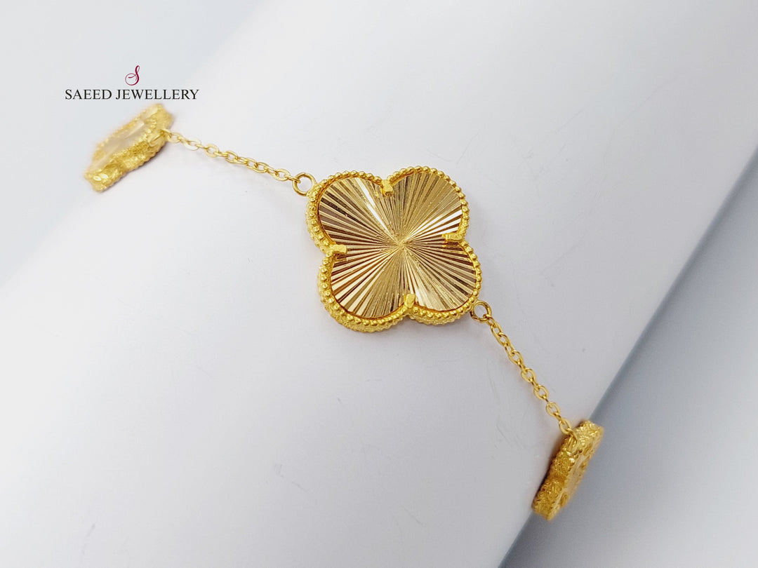 21K Gold 21K Fancy Clover Bracelet by Saeed Jewelry - Image 4