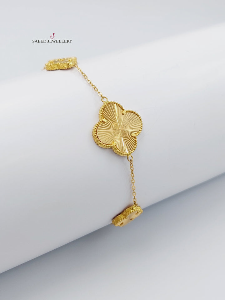 21K Gold 21K Fancy Clover Bracelet by Saeed Jewelry - Image 4