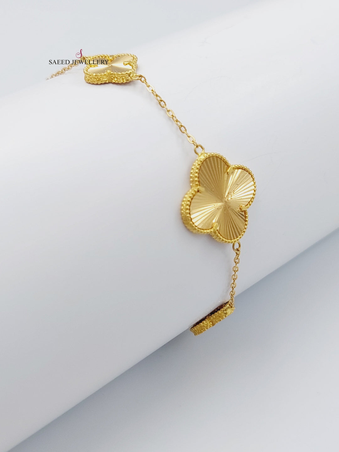 21K Gold 21K Fancy Clover Bracelet by Saeed Jewelry - Image 6