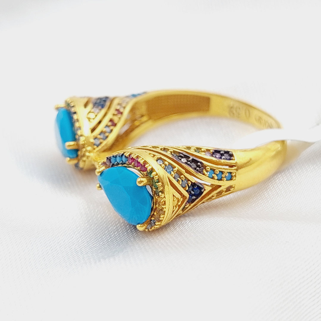 21K Gold Fancy Stone Ring by Saeed Jewelry - Image 1