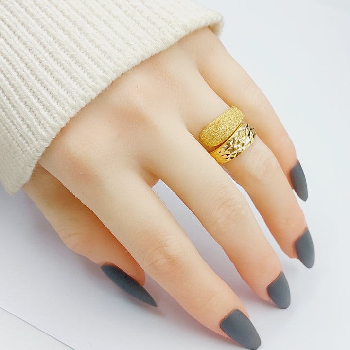 21K Fancy Sugar Ring Made of 21K Yellow Gold by Saeed Jewelry-27249