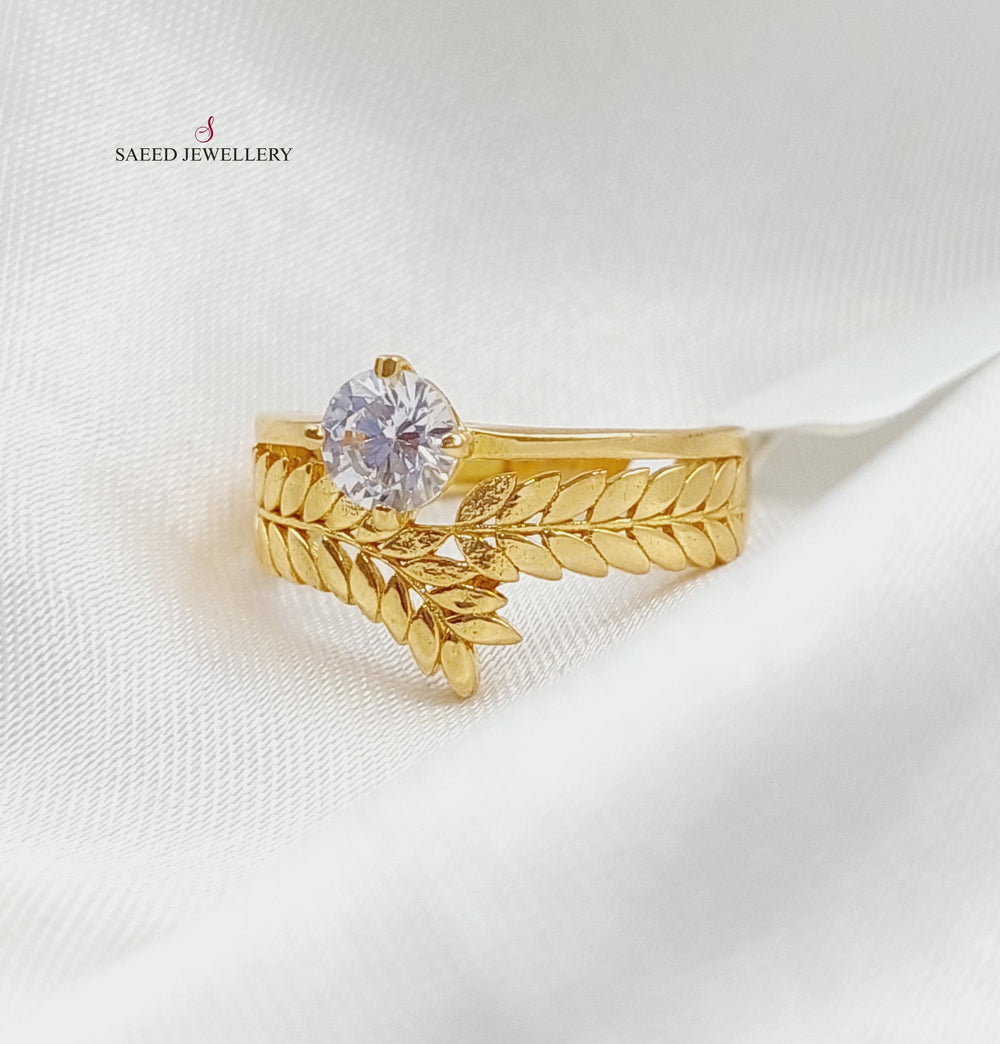 21K Gold Fancy Twins Wedding Ring by Saeed Jewelry - Image 2