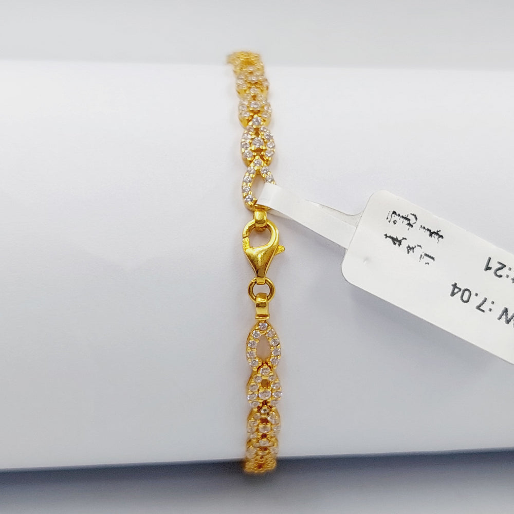 21K Gold Fancy Zirconia Bracelet by Saeed Jewelry - Image 2