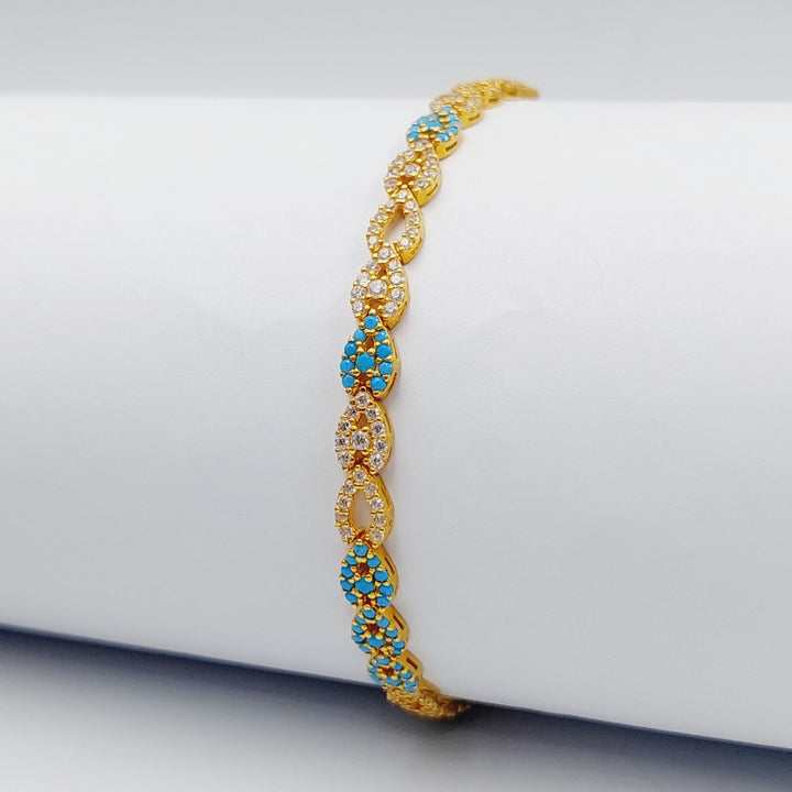 21K Gold Fancy Zirconia Bracelet by Saeed Jewelry - Image 4