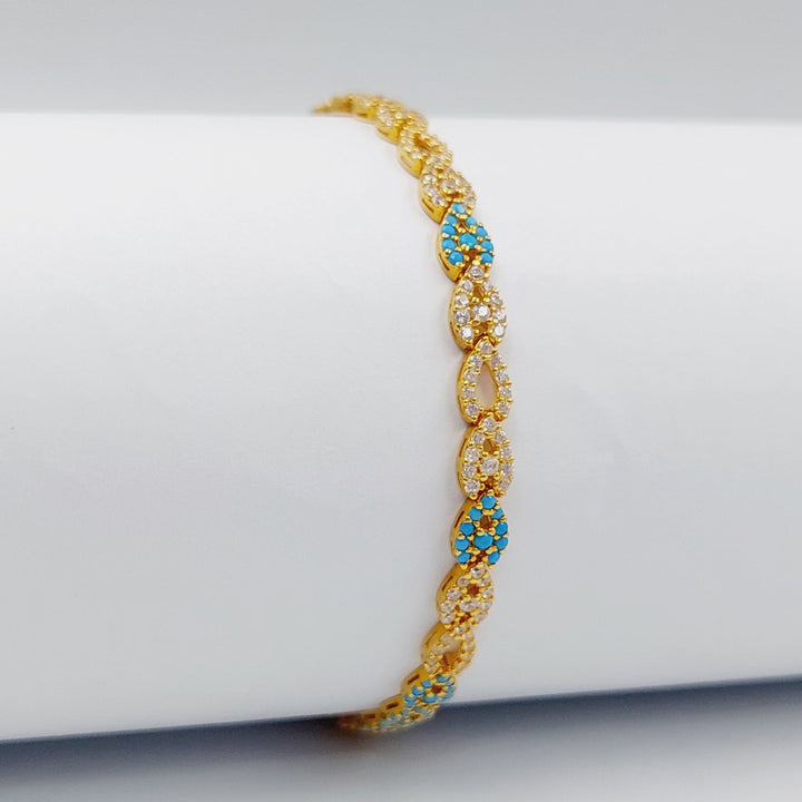 21K Gold Fancy Zirconia Bracelet by Saeed Jewelry - Image 3