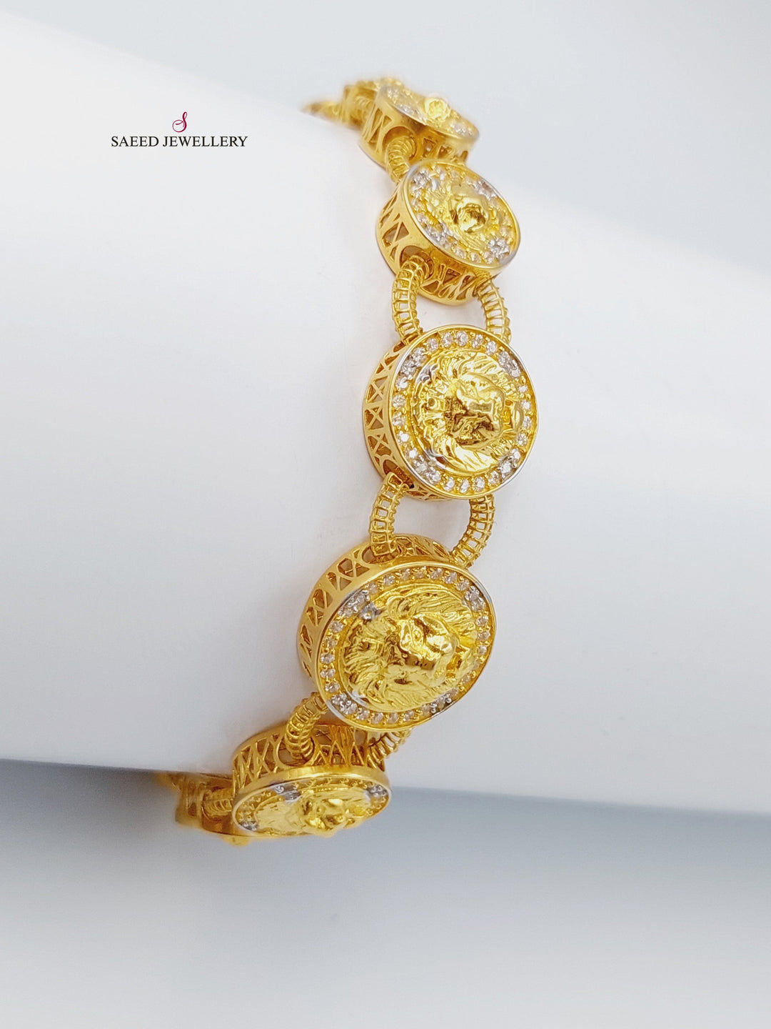 21K Gold Fancy Zirconia Bracelet by Saeed Jewelry - Image 3