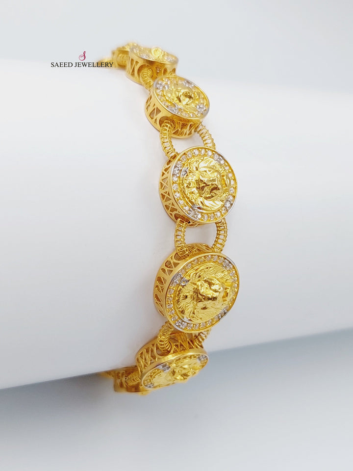 21K Gold Fancy Zirconia Bracelet by Saeed Jewelry - Image 4