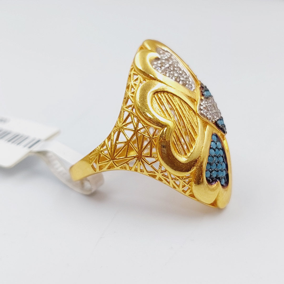 21K Gold Fancy Zirconia Ring by Saeed Jewelry - Image 3