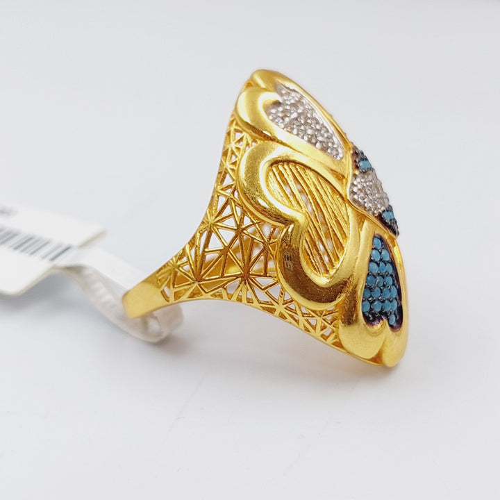 21K Gold Fancy Zirconia Ring by Saeed Jewelry - Image 3