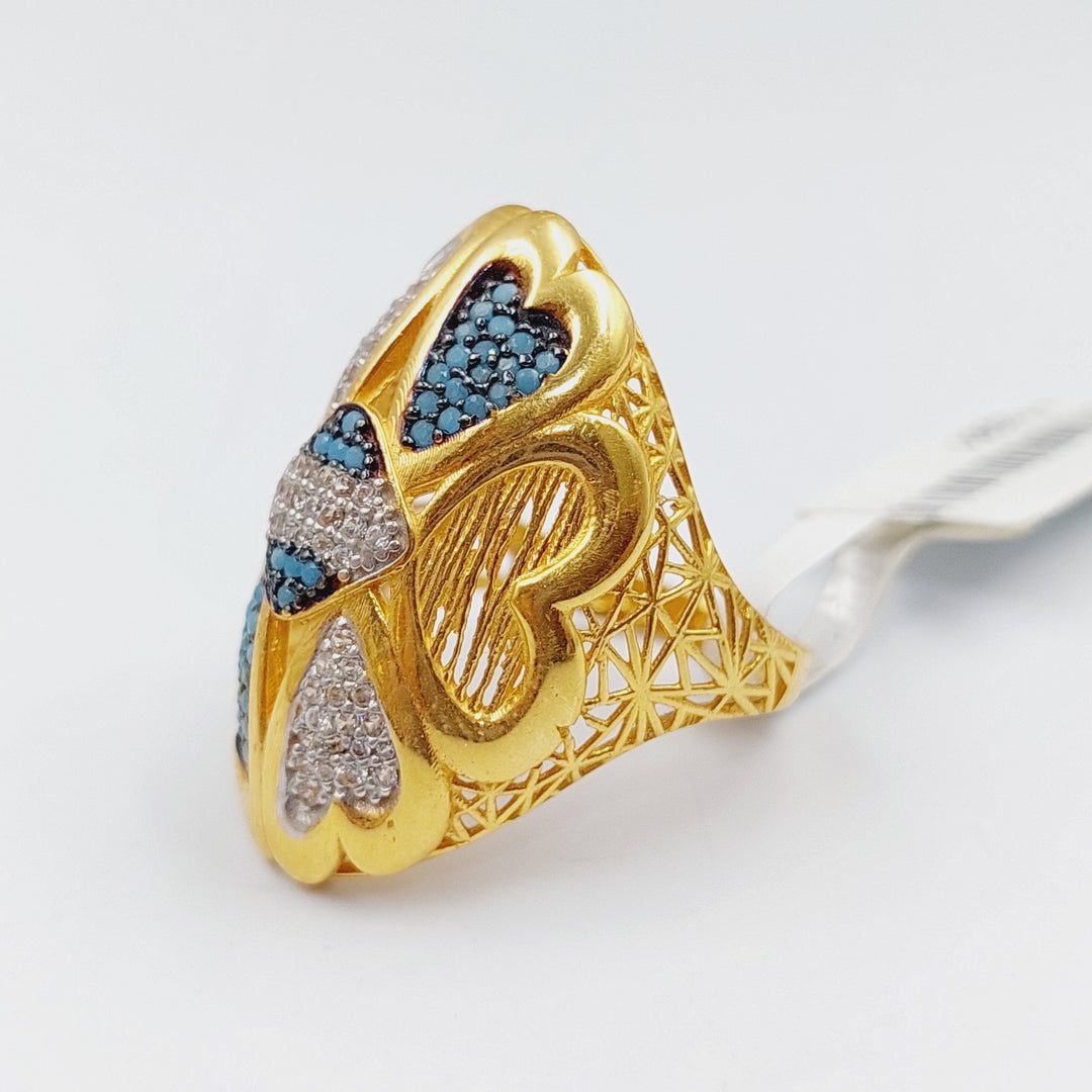 21K Gold Fancy Zirconia Ring by Saeed Jewelry - Image 5