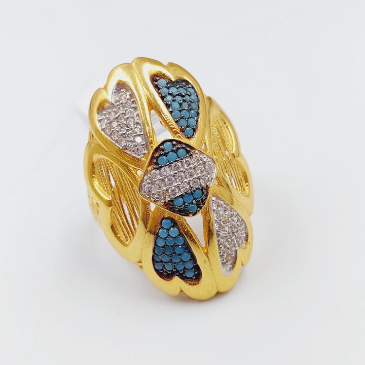 21K Gold Fancy Zirconia Ring by Saeed Jewelry - Image 8