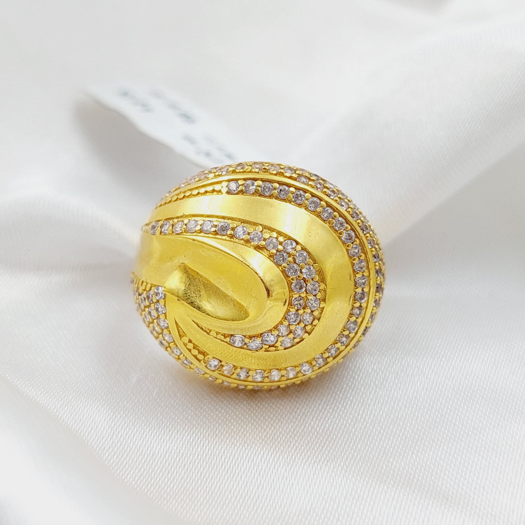 21K Gold Fancy Zirconia Ring by Saeed Jewelry - Image 4