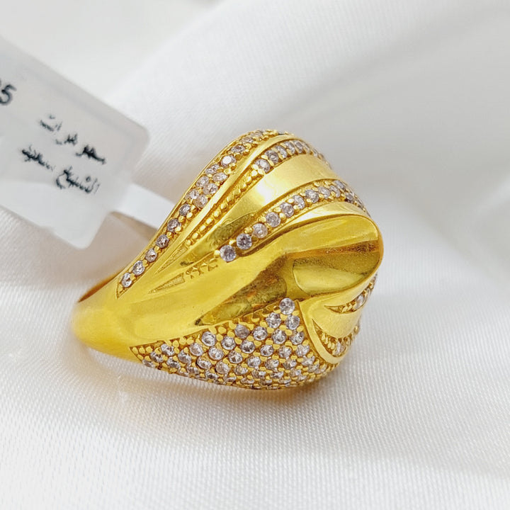 21K Gold Fancy Zirconia Ring by Saeed Jewelry - Image 1