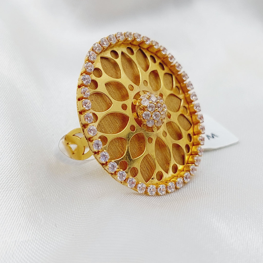 21K Gold Fancy Zirconia Ring by Saeed Jewelry - Image 6